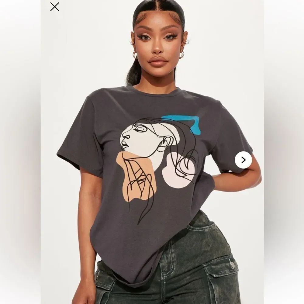 Fashion Nova Beauty In All Shades Top in Charcoal Size XL